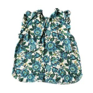 Ann Taylor LOFT Blue Floral Sleeveless Blouse Women's Size L